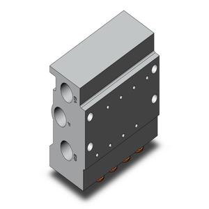 SMC VALVES SS5Y3-41-04-N3T Valve Manifold, 1/4 Inch Built In Fitting | AL3TWK