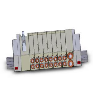 SMC VALVES SS5Y3-45PGD-08U-C4 Manifold Assembly, 1/4 Inch Size, Built In Fitting | AL3TZU