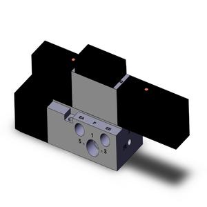 SMC VALVES VFR2400-3FZ-02T Valve Base Mount, 1/4 Size, 4/5 Port Size | AN8UFZ