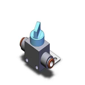 SMC VALVES VHK3-06F-06FL Finger Valve, 1/4 Inch Size Built In Fitting | AL3ZLT