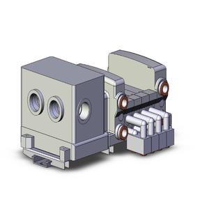 SMC VALVES VV5QC21-04B6SDVB-D Verteiler, eingebauter Anschluss, 1/4 | AN8FXC