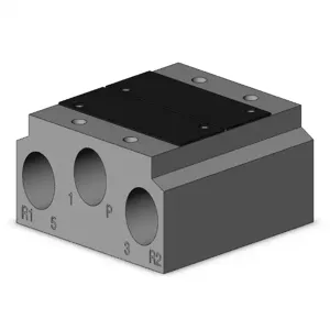 SMC VALVES VV5QZ32-02C-00T Valve Manifold, 5 Inch Port Size, 2 Station | AN6FDU