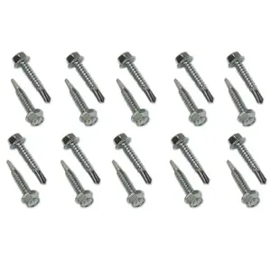 SNAP-LOC SLFETM20114 Self Drilling Hex Screw Set, Size 1/4 X 1-1/4 Inch, Metal, 20 Pieces | CE8UGK