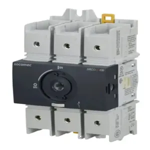 SOCOMEC 22003010 Rotary Disconnect Switch, Load Break Capable, 3-Pole, 600 VAC, 100A | CV8ATX