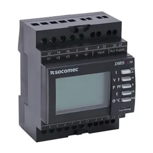 SOCOMEC 4825U011 Power Meter, Current And Voltage Input, 3-Line Backlit Lcd, Configurable Output | CV7TKE