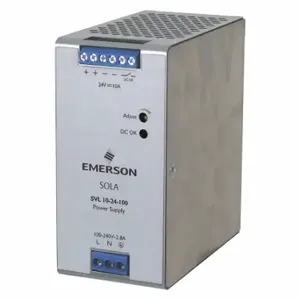 SOLA/HEVI-DUTY SVL10-24-100 Din Rail Power Supply, 100 To 240 VAC/120 To 375 VDC/85 To 264 VAC, Single, 24VDC | CU3CDF 783RE7