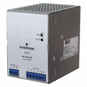 SOLA/HEVI-DUTY SVL20-24-100 Din Rail Power Supply, 100 To 240 VAC/120 To 375 VDC/85 To 264 VAC, Single, 24VDC | CU3CDG 783RE8