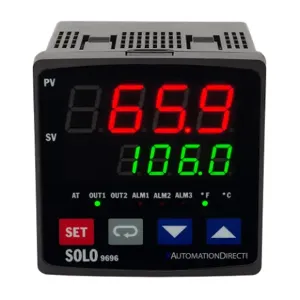 SOLO SL9696-CVE Temperature Controller, 1/4 D Inch Size, 2-Line Led, Current, Voltage | CV7GBK