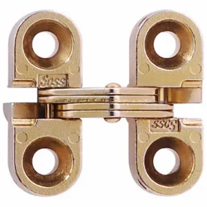 SOSS 100CUS4 Concealed Hinge, Zamac/Steel, Satin Brass, 1 Inch Door Leaf Ht, 3/8 Inch Door Leaf Width | CU3CJU 801H67