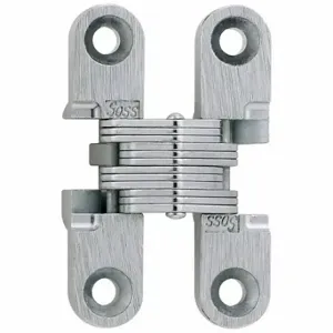 SOSS 101CUS26D Concealed Hinge, Zamac/Steel, Satin Chrome, 1 11/16 Inch Door Leaf Ht | CU3CJM 801H68