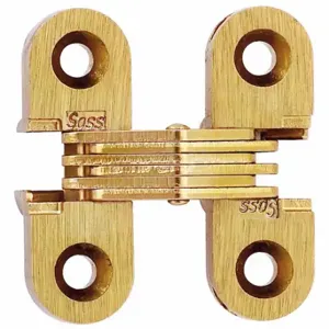 SOSS 103CUS4 Concealed Hinge, Zamac/Steel, Satin Brass, 1 1/2 Inch Door Leaf Ht | CU3CJT 801H71