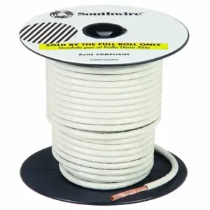 SOUTHWIRE COMPANY 22965884 Building Wire, 12 AWG Wire Size, 1 Conductors, White, 100 ft Length, Stranded, Nylon, PVC | CP2EDW 4WZE6