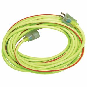SOUTHWIRE COMPANY 2548SW0054 Extension Cord, 50 Ft Cord Length, 12 Awg Wire Size, 12/3, Lime Green/Red | CU3CUX 55CW62