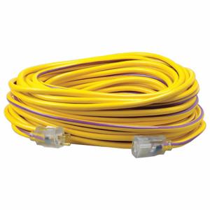 SOUTHWIRE COMPANY 2549SW0022 Extension Cord, 100 Ft Cord Length, 12 Awg Wire Size, 12/3, Yellow/Purple | CU3CVJ 55CW50