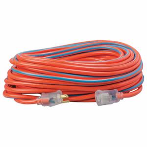 SOUTHWIRE COMPANY 2549SW003V Extension Cord, 100 Ft Cord Length, 12 Awg Wire Size, 12/3, Orange/Blue | CU3CTV 55CW44