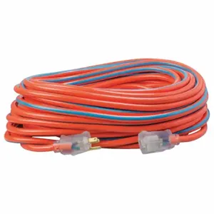 SOUTHWIRE COMPANY 2549SW003V Extension Cord, 100 Ft Cord Length, 12 Awg Wire Size, 12/3, Orange/Blue | CU3CTV 55CW44