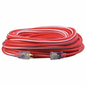 SOUTHWIRE COMPANY 2549SW0041 Extension Cord, 100 Ft Cord Length, 12 Awg Wire Size, 12/3, Red/White | CU3CTY 55CW49