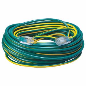 SOUTHWIRE COMPANY 2549SW0052 Extension Cord, 100 Ft Cord Length, 12 Awg Wire Size, 12/3, Green/Yellow | CU3CTU 55CW43