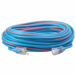 SOUTHWIRE COMPANY 2549SW0064 Extension Cord, 100 Ft Cord Length, 12 Awg Wire Size, 12/3, Blue/Red | CU3CTQ 55CW41