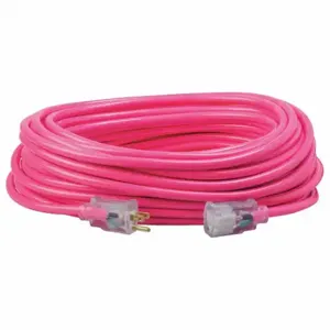 SOUTHWIRE COMPANY 2579SW000A Extension Cord, 100 Ft Cord Length, 12 Awg Wire Size, 12/3, Pink, 1 Outlets | CU3CTW 55CW48