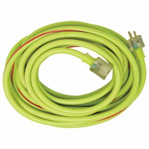 SOUTHWIRE COMPANY 26490054 Extension Cord, 100 Ft Cord Length, 10 Awg Wire Size, 10/3, Lime Green/Red | CU3CTL 55CW33