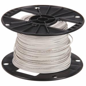 SOUTHWIRE COMPANY 26978706 Fixture Wire, 18 AWG Wire Size, 1 Conductors, White, 500 ft Length, Solid, Nylon, Vinyl | CU3CWH 34A213