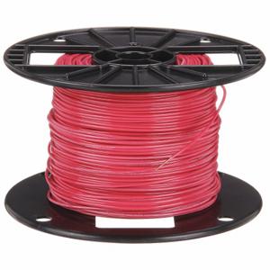 SOUTHWIRE COMPANY 26979506 Fixture Wire, 18 AWG Wire Size, 1 Conductors, Red, 500 ft Length, Solid, Nylon, Vinyl, Red | CU3CWG 34A214