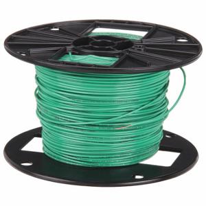 SOUTHWIRE COMPANY 26981106 Fixture Wire, 18 AWG Wire Size, 1 Conductors, Green, 500 ft Length, Solid, Nylon, Vinyl | CU3CWE 34A215