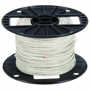SOUTHWIRE COMPANY 27022301 Fixture Wire, 18 AWG Wire Size, 1 Conductors, White, 500 ft Length, Stranded, Nylon, PVC | CU3CWJ 5LWY8
