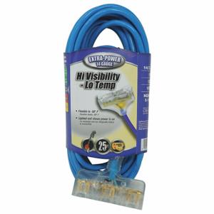 SOUTHWIRE COMPANY 32678806 Extension Cord, 25 Ft Cord Length, 14 Awg Wire Size, 14/3, Blue, 3 Outlets | CU3CVH 55CW79