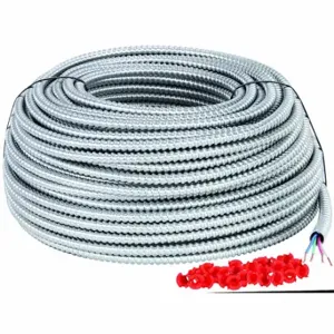 SOUTHWIRE COMPANY 61097101 Metal Clad Armored Cable, 3 with Insulated CU Ground Conductors, Silver, 250 ft Length | CU3CXE 446P41