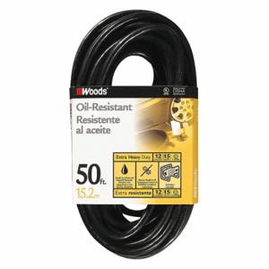 SOUTHWIRE COMPANY 64816901 Extension Cord, 50 Ft Cord Length, 12 Awg Wire Size, 12/3, Black, 1 Outlets | CU3CUQ 55CW39