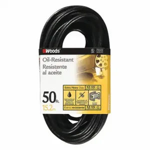 SOUTHWIRE COMPANY 64816901 Extension Cord, 50 Ft Cord Length, 12 Awg Wire Size, 12/3, Black, 1 Outlets | CU3CUQ 55CW39