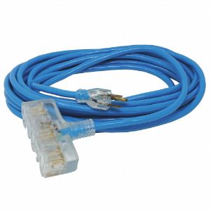 SOUTHWIRE COMPANY 41688806 Extension Cord, Outdoor, 15A, 125VAC, Number of Outlets 3, Blue | CF2HEB 55CW58