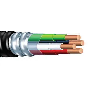 SOUTHWIRE COMPANY 55248489 Metal Clad Armored Cable, 3 Conductor, 4 Awg, Aluminium Armor, PVC Jacket | CG6HDV