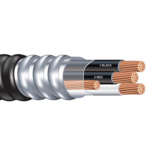 SOUTHWIRE COMPANY 56078289 Metal Clad Armored Cable, 4 Conductor, 600 Kcmil, Aluminium Armor, PVC Jacket | CG6HQM