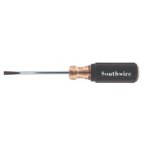 SOUTHWIRE COMPANY 58293740 Cabinet Tip Screwdriver, With 4 Inch Round Shank, 1/4 Inch Size | CG6KPJ SD1/4C4
