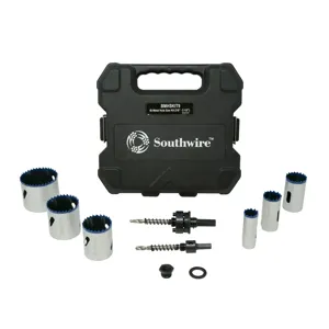 SOUTHWIRE COMPANY 58297640 Hole Saw Kit, 8 x 10 x 3 Inch Size | CG6KRJ BMHSKIT9