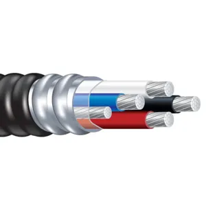 SOUTHWIRE COMPANY 59808099 Metal Clad Armored Cable, 3 Conductor, 750 Kcmil, Aluminium Armor, PVC Jacket | CG6HQK