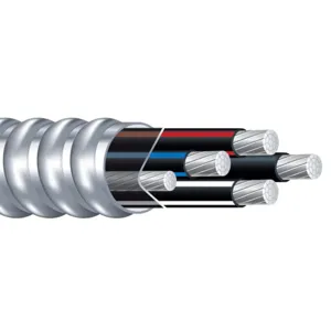 SOUTHWIRE COMPANY 64339689 Metal Clad Armored Cable, 3 Conductor, 500 Kcmil, Aluminium Armor | CG6HAR