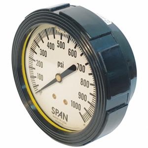 SPAN LFC-220-1000-G Industrie-Manometer, 0 bis 1000 PSI, 2 1/2 Zoll Zifferblatt, 1/4 Zoll NPT-Stecker, Mitte hinten | CU3DFU 400R46