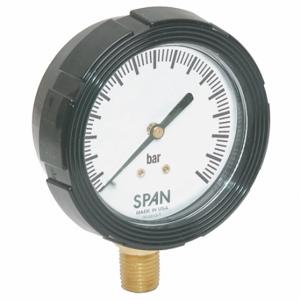SPAN LFS-210-(1/0/28 BAR)-G Industrial Compound Gauge, 1 To 0 To 28 Bar, 2 1/2 Inch Dial, Liquid-Filled | CU3DFD 5NMZ9