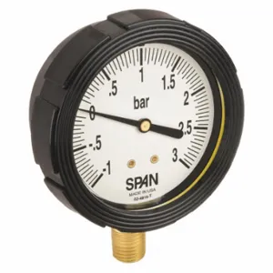 SPAN LFS-210-(1/0/3 BAR)-G Industrial Compound Gauge, 1 To 0 To 3 Bar, 2 1/2 Inch Dial, Liquid-Filled | CU3DFE 5NMZ5