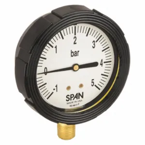 SPAN LFS-210-(1/0/5 BAR)-G Industrial Compound Gauge, 1 To 0 To 5 Bar, 2 1/2 Inch Dial, Liquid-Filled | CU3DFF 5NMZ6