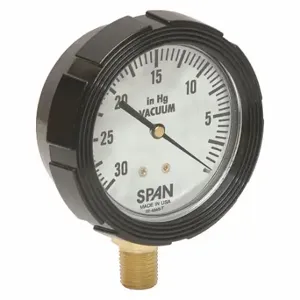 SPAN LFS-210-30Hg-G-CERT Industrial Vacuum Gauge, 30 To 0 Inch Hg, 2 1/2 Inch Dial, Liquid-Filled | CU3DLJ 5ULR0