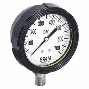 SPAN LFS-210-700 BAR-G Industrial Pressure Gauge, 0 To 700 Bar, 2 1/2 Inch Dial, Liquid-Filled, 1/4 Inch Npt Male | CU3DJZ 5NNC5