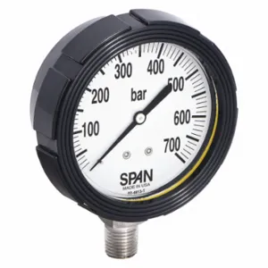 SPAN LFS-210-700 BAR-G Industrial Pressure Gauge, 0 To 700 Bar, 2 1/2 Inch Dial, Liquid-Filled, 1/4 Inch Npt Male | CU3DJZ 5NNC5