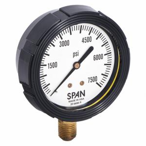 SPAN LFS-210-7500-G-KEMX Pressure Gauge With Internal Seal, 0 To 7, 500 Psi, Lfs-210, 2 1/2 Inch Dial, Buna-N | CU3DKW 5NMZ2
