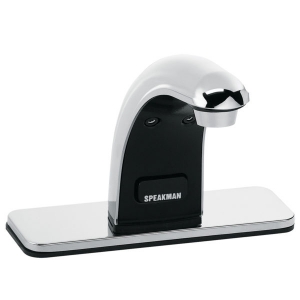 SPEAKMAN S-8710-CA-E Faucet, Battery Powered, With 4 Inch Deck Plate | CE2AVE