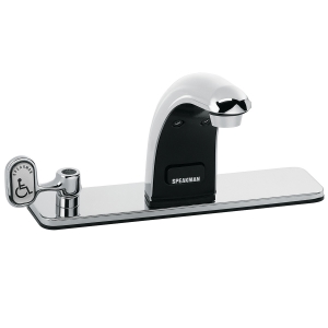 SPEAKMAN S-8727-CA-E Faucet, Battery Powered Sensor, With 8 Inch Deck Plate, Manual Override | CE2AVL